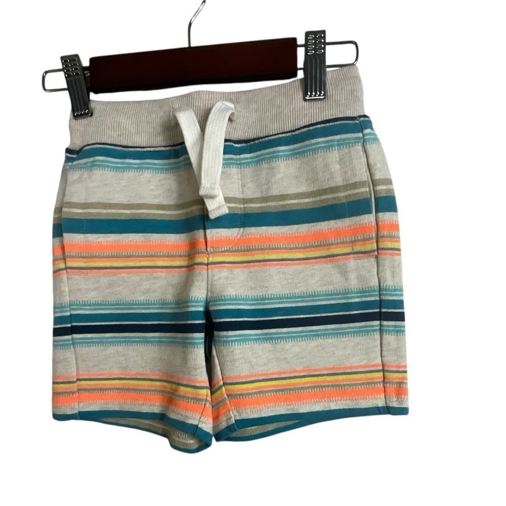 Oshkosh B’Gosh Multi Colored Striped French Terry Pull On Cotton Kids Shorts - Picture 7 of 12